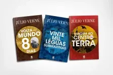 Coleção Júlio Verne - 3 Livros - Viagem Ao Centro Da Terra + Vinte Mil Léguas Submarinas + Volta Ao